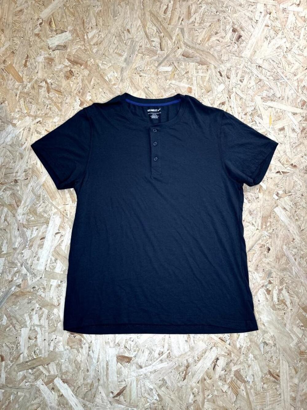 William Rast Henley Shirt Mens XXL Black Short Sleeve 3 Button Tee